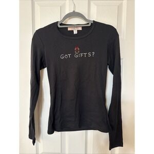 Got Gifts Crystal Medium Black Long Sleeve Top